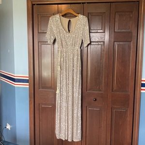 Short sleeve maxi sparkle dress